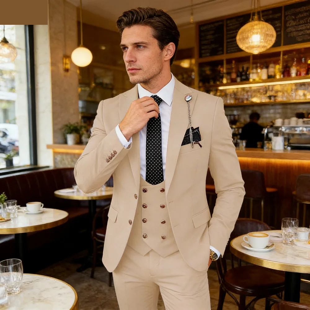 

Оранжевый мужской костюм-тройка Slim Fit для свадьбы, торжественных мероприятий и деловых встреч: пиджак + жилет + брюки