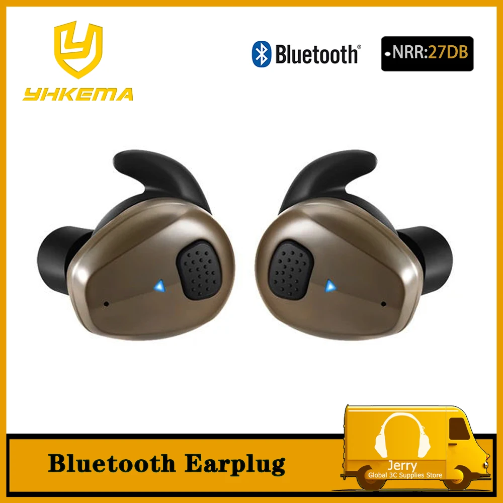 Bluetooth Electronic Anti-Noise Headphones,NRR 27dB Hearing Protection Ear Plugs With Sound Amplification，IPX5 Splash Proof