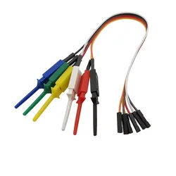 10Pcs Test Hook Clip Logic Analyzer Cable Jumper Wire giallo/rosso/nero/verde/bianco/blu Test Clamp Kit 20/30CM