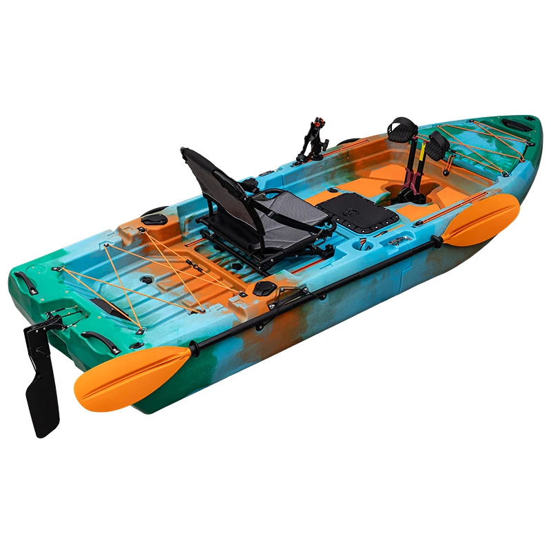 قوارب الكاياك المعيارية لصيد الأسماك بطول 9.3 قدم، قارب LLDPE بدواسة للجلوس مكونة من قسمين 2025 #3