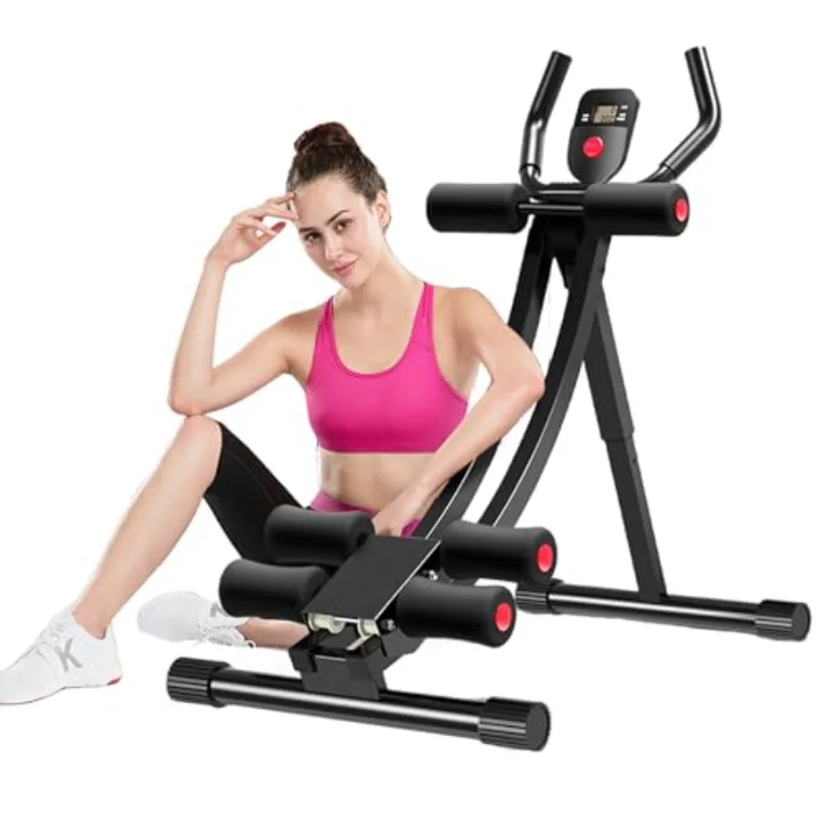 

Home Abdominal Bench Machine for Women 308lbs Adjustable Strength Trainer with LCD Display Collapsible Core Exerciser 4-Speed R