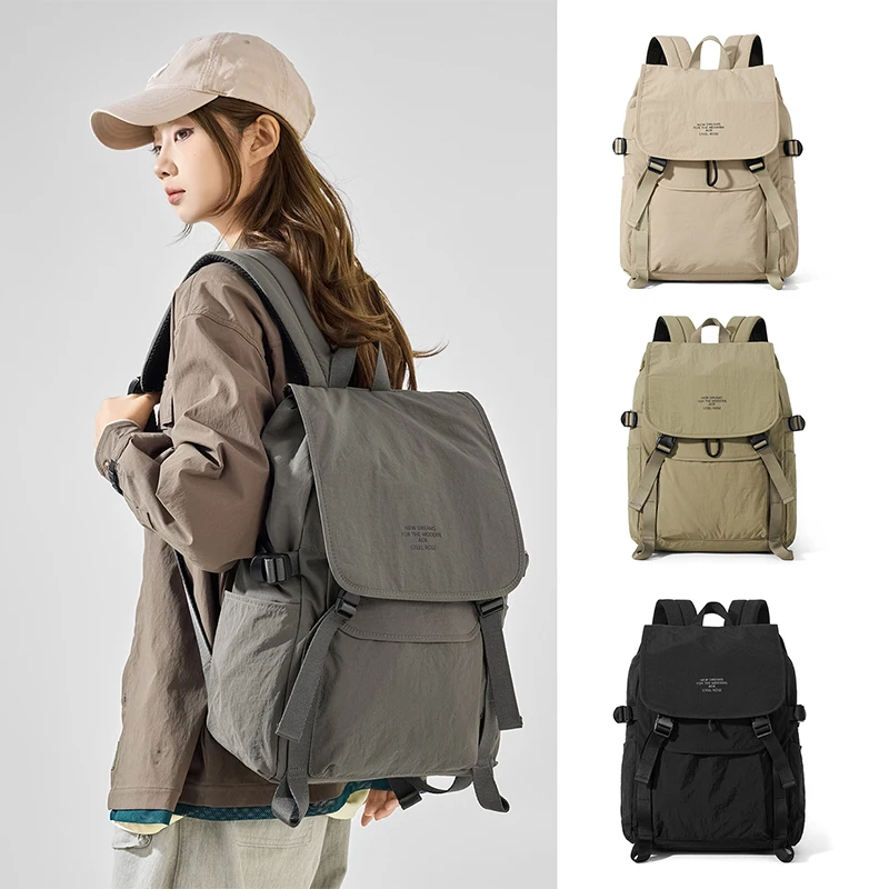Woman's Fashion Backpack Nylon Briefcase Casual Schoolbag Travel Luggage Laptop Business Sports Shoulder Portable Rucksack