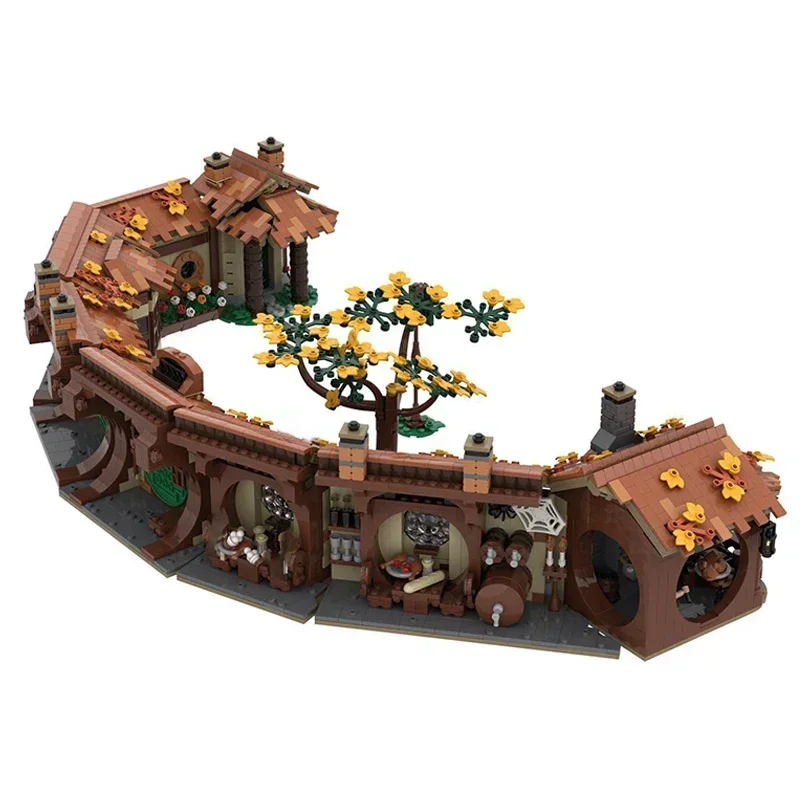 Bloques de construcción de modelo de película de anillo, Moc, The Green Dragon Inn, tecnología Modular, regalos, juguetes de Navidad, conjuntos de bricolaje, montaje