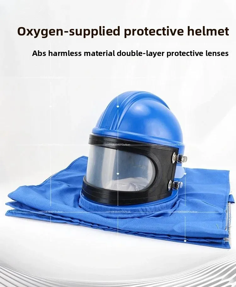 Safety Protection Sandblasting Helmet, Mask, Sanding Helmet, Protective Helmet, Sandblasting Cap, Shawl, Trachea