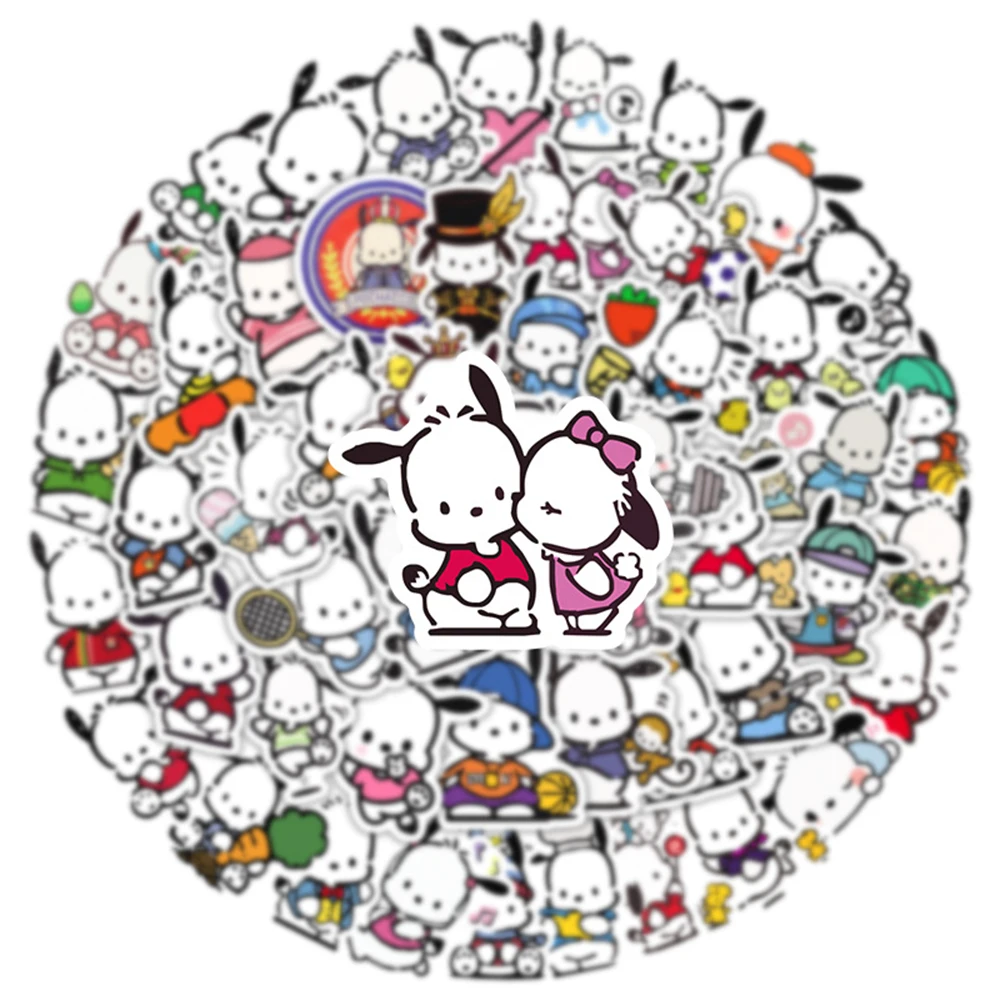 10/30/50pcs Cute Sanrio Pochacco Cartoon Stickers Kawaii Anime Graffiti Sticker Kids Toy DIY Phone Notebook Suitcase Decal Decor