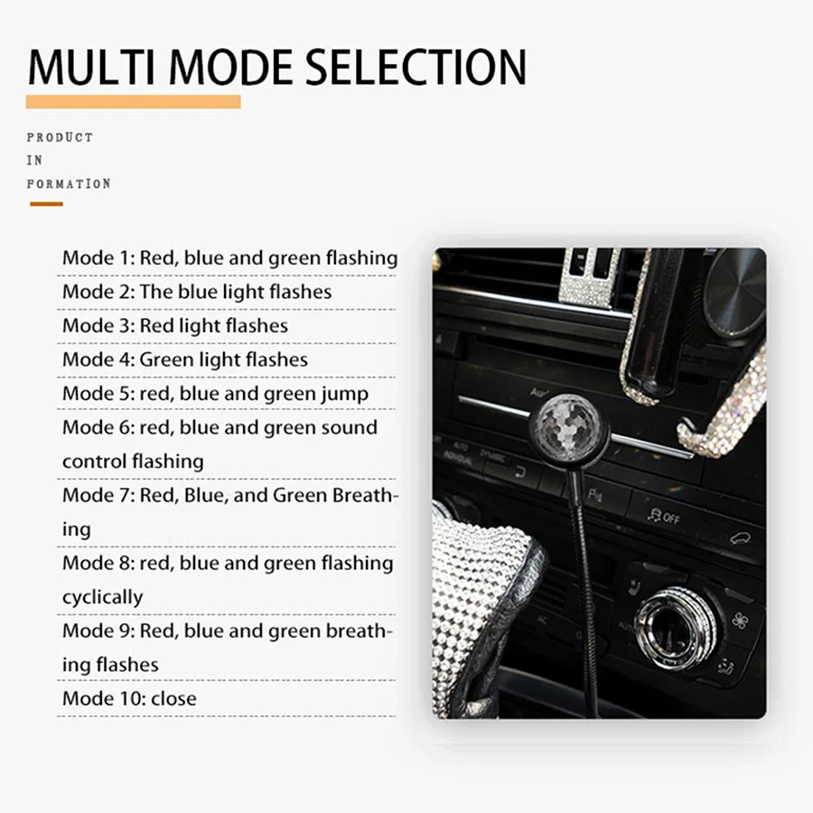 Mini LED Disco Ball Light Muziek Ritme Spraakbesturing Nachtverlichting