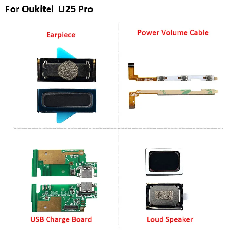 1pcs For Oukitel U25 Pro Earpiece Loud Speaker Power Volume Cable Assembly For Oukitel U25 Pro Phone USB Plug Charge Board