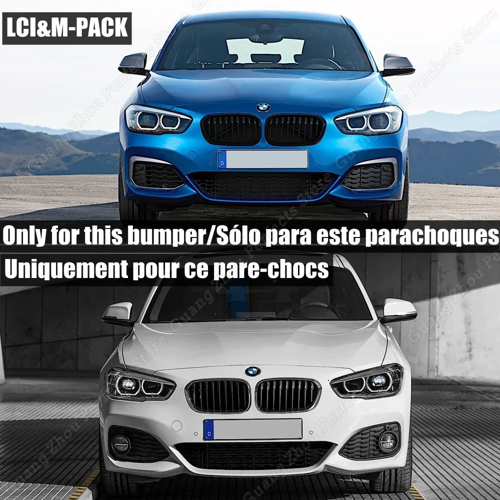 Kit de cuerpo difusor divisor de labio de parachoques delantero, alerón para BMW 1 Series F20 F21 m-pack Facelift M118i M120i M135i M140i 2015-2019