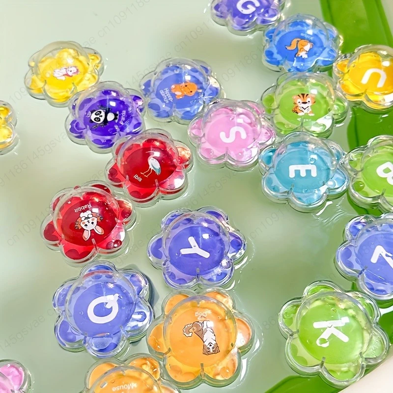 10 قطعة كرات عائمة جديدة ألعاب الاستحمام ، الأبجدية والأرقام ألعاب الحمام الحيوانية المعرفية ، ألعاب مائية للعب حمام السباحة #5