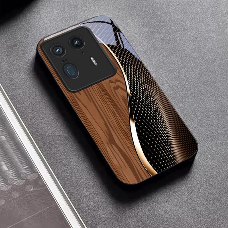 Fiber Gold Trim Black Glass Phone Case For Motorola Moto Edge 70 60 Fusion 50 Ultra 40 Neo 30 Pro 20Lite 60s 50Neo Black Cover view 3