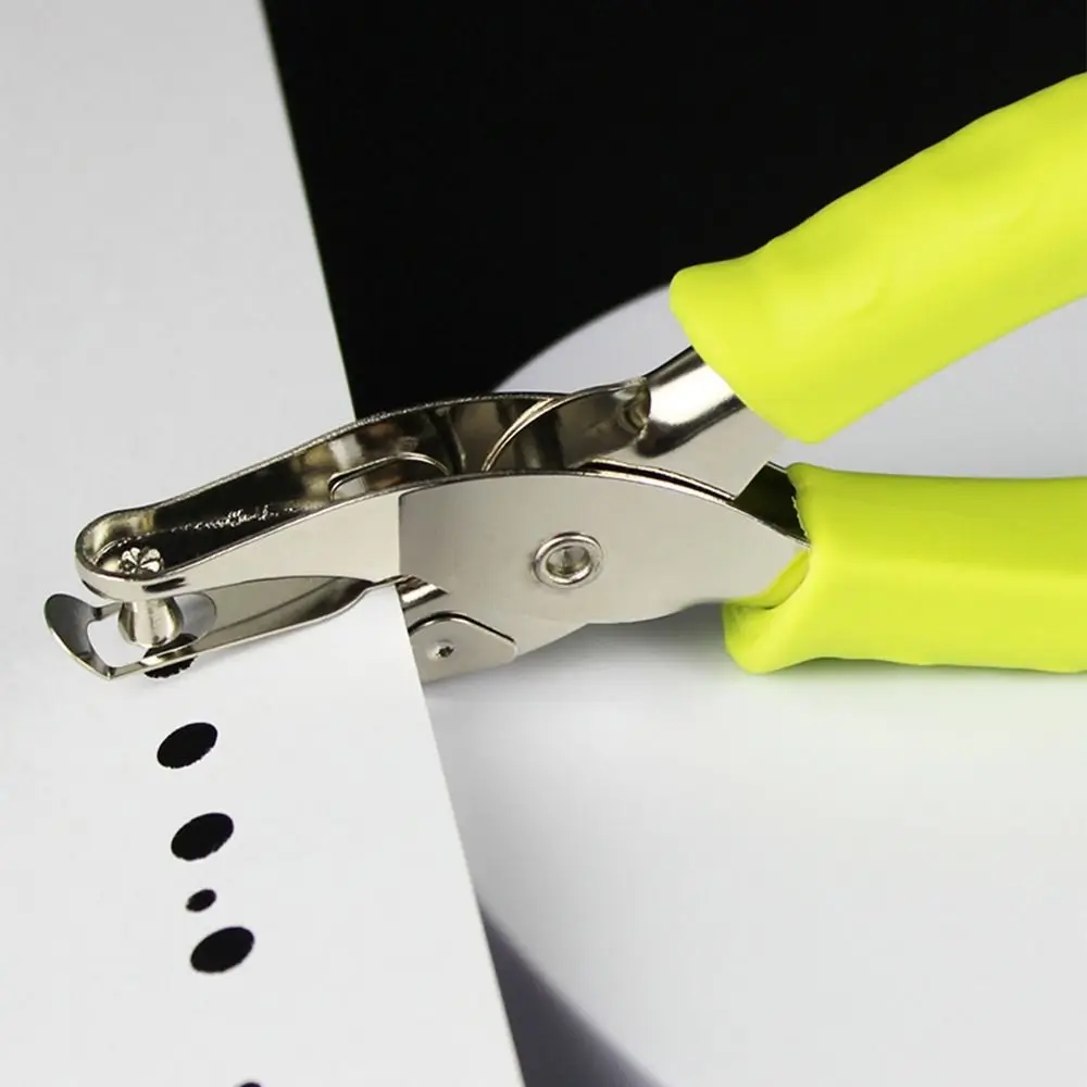 2Pcs 3/6mm Single Hole Punching Machine Creative Portable Handheld Hole Punch Non-slip Rubber Handle Punch Plier