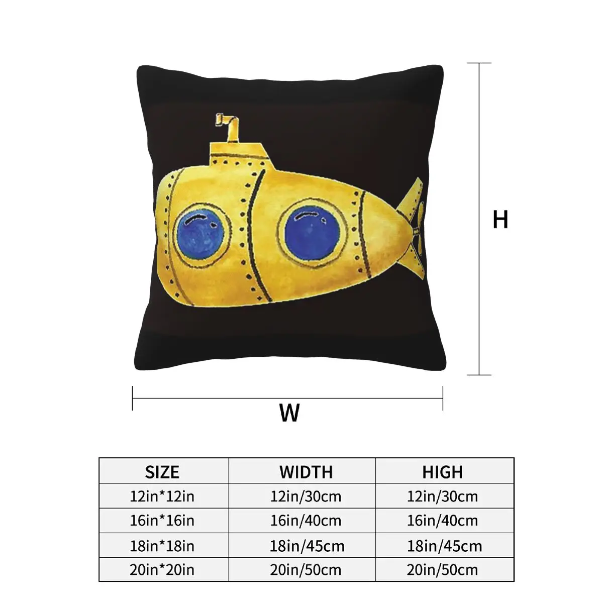 Beatle Submarine (5) 2 pcs Square Pillowcase Pillow Cover Cushion Zip Decorative Comfort Throw Pillow for Home Bedroom