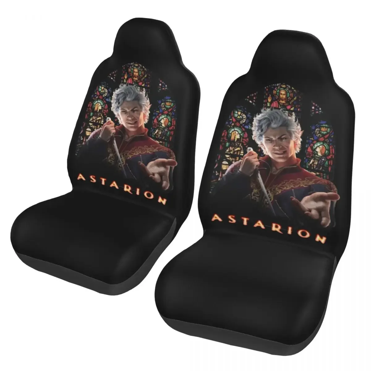 Astarion Baldur's Gate Game Universal Car Seat Cover Four Seasons For SUV Front Rear Flocking Cloth Cushion Seat Protector