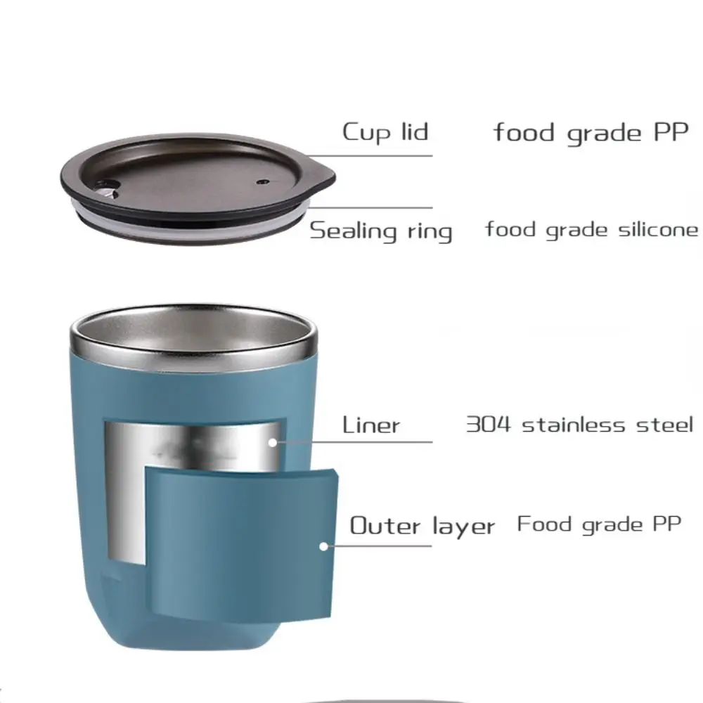 

Drinkware 300ML Thermal Coffee Mug 304 Stainless Steel Double Layer Thermal Cup Leak-Proof with Lid Water Bottle Students