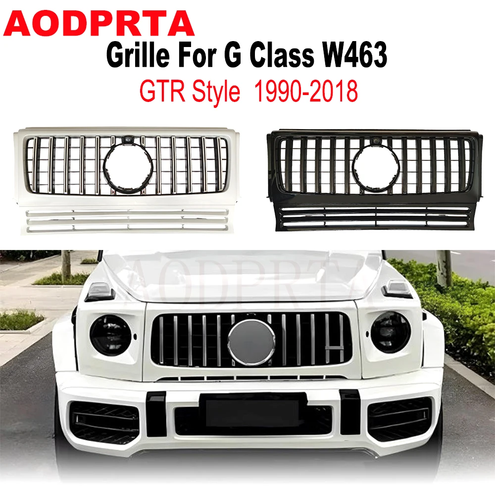 For Mercedes G Class W463 G Wagon G500 G550 G63 G55 1990-2018 Front Bumper Mesh Hood Grille Grill GTR GT Panamericana Style