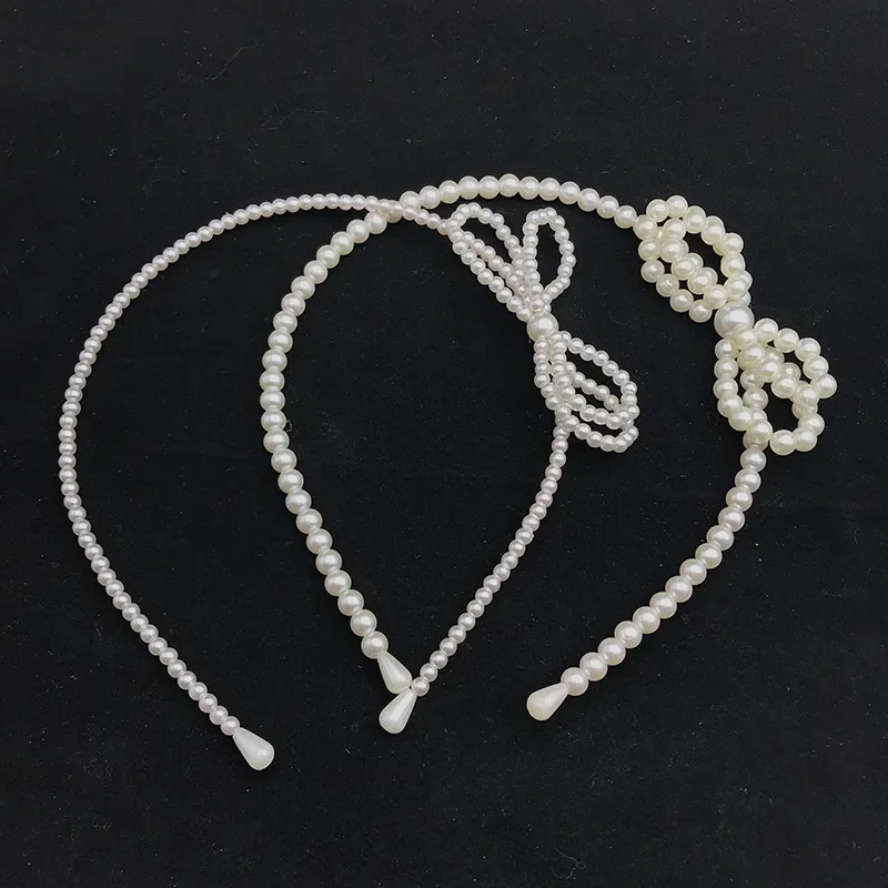 Vintage Oversized  Full Pearl Headband for Women Bridal Crown Party Vocation Hairbands Headwear Fashion Turban Tiara Accessories