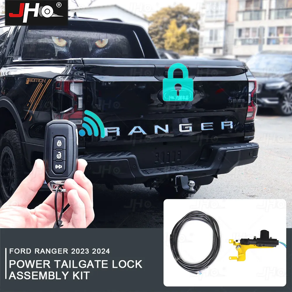 

JHO Tailgate Lock Anti Theft Kit Gate Defender for Ford Ranger T9 2022 2023 2024 Truck Theft Prevention