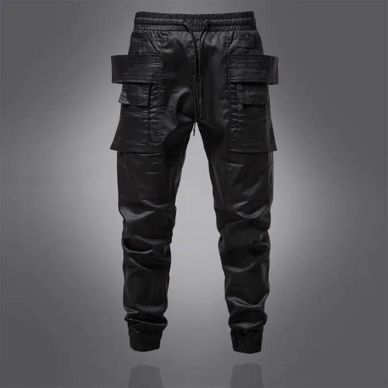 Men's Locomotive Pants Coated Pants Overalls Loose Casual Heavy Industry Functional Wind Leggings