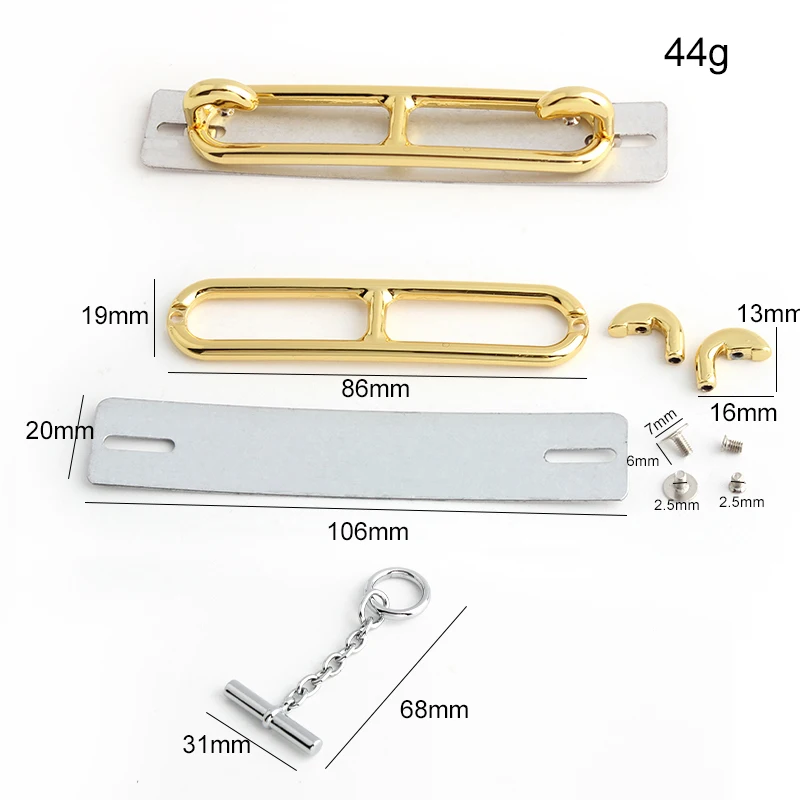 Gold,Chrome MIni Pig Nose Shape Metal Rectangle Locks For Women DIY Leather Craft Handbag Purse Bags Buckle Hardware Accessories