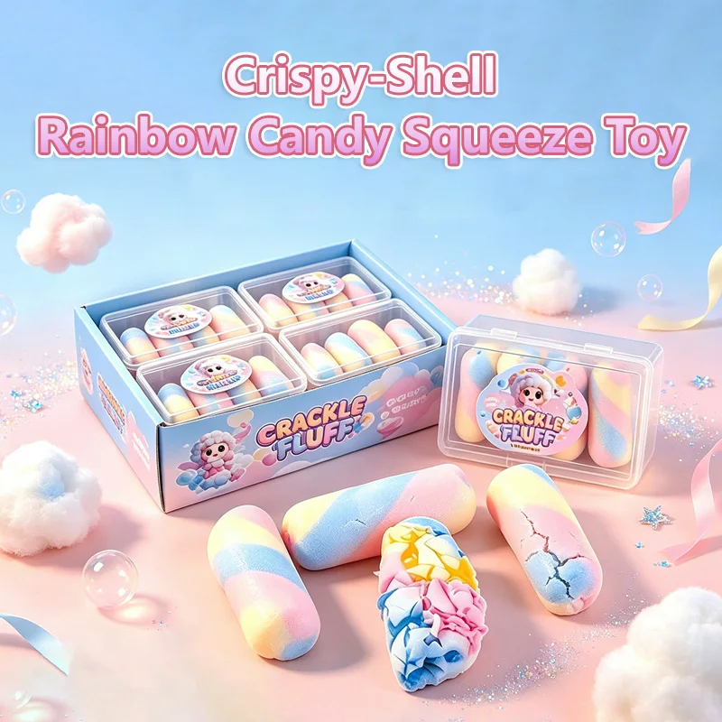 Knuspriges Quetschspielzeug Regenbogen-Bonbon Handgemachter Ball Fidget-Spielzeug Stressabbau Squishy Donut Quetschspielzeug Langsam zurückfedernd als Geschenk für Erwachsene – Detail 3