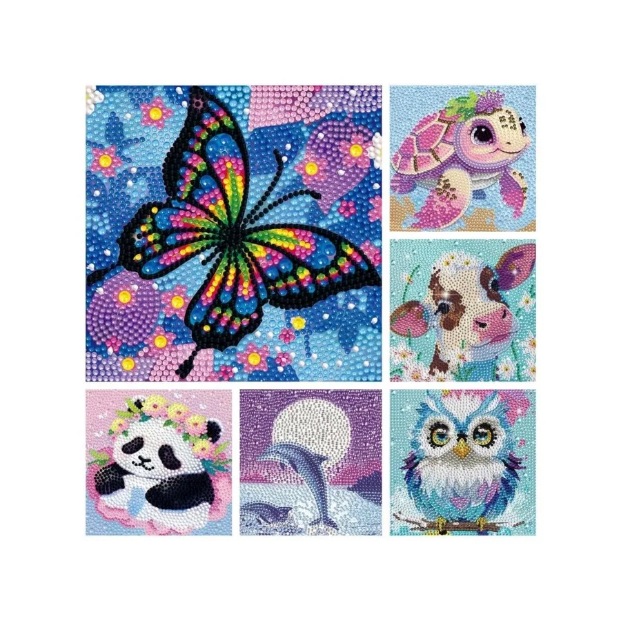 

Наборы для творчества: Алмазные картины с животными, DIY алмазные наклейки, декоративные картины с изображением слона, панды и дельфина, подарки на день рождения