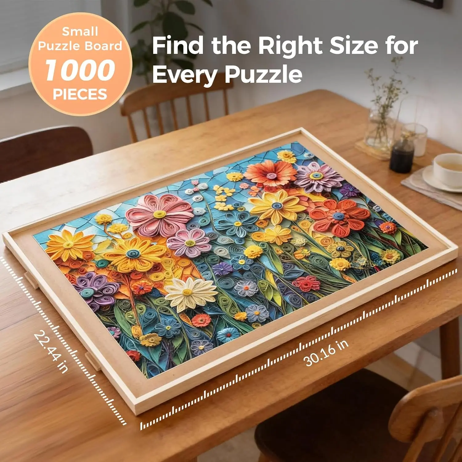 1000 Piece Rotating Puzzle Board with 4 Drawers, 22.44