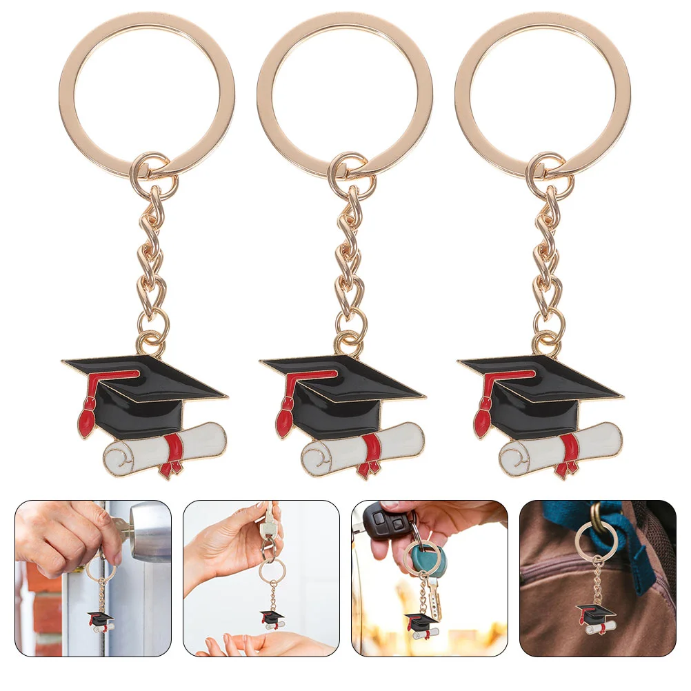 6 Pcs Doctor Hat Keychain Bulk Graduation Gifts 2023 Holder Cap Pendant Fob Bag Meaningful for Unique Ring Bags Student