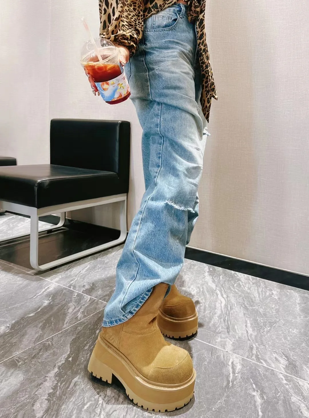 اليدوية النساء شارع الظلام القاحل فاسق الكاحل مارتن أحذية امرأة عالية الكعب مضخات سيدة أحذية مخصصة للحفلات أسود أصفر 40