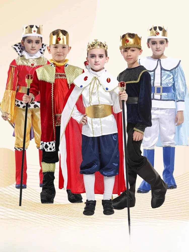 

Prince Costume Children's loween Boy's Clothes King Cosplay Performance Outfit Stage eup Costume Polyester Fiber