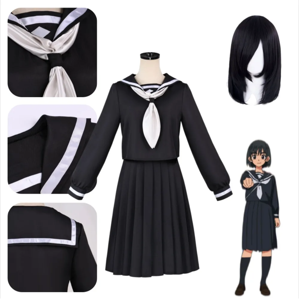 Goodbye Lara Mari Otsu Cosplay Costume Black Sailor Uniform JK Dress Full Set Women Halloween Comic Con Anime Role Play Outfit