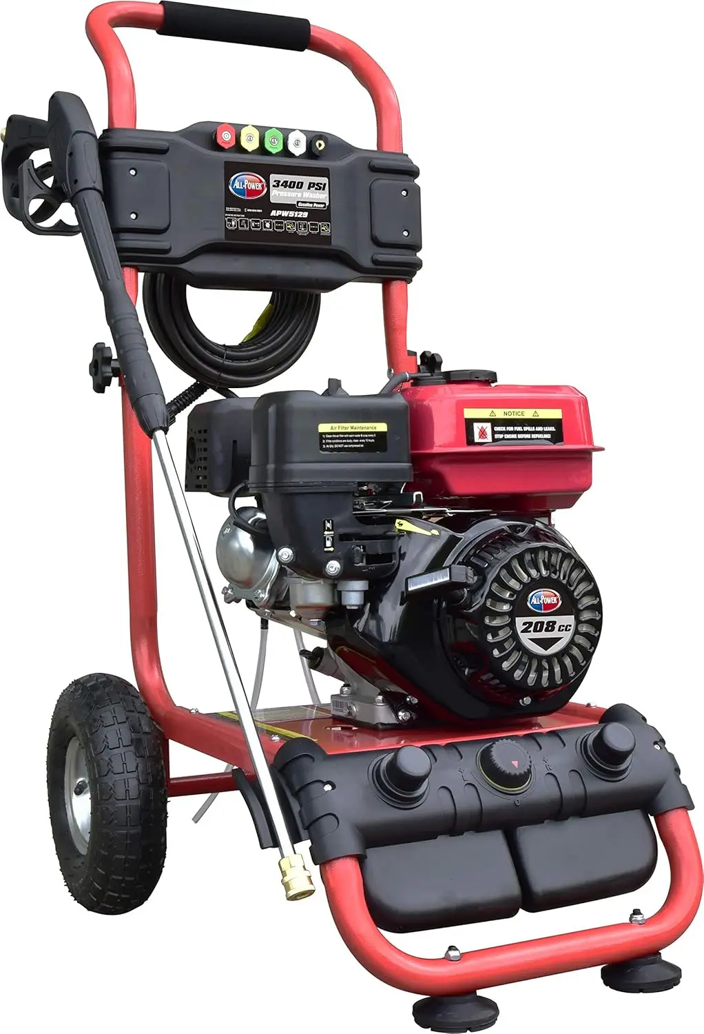 

Pressure Washer 3400 PSI 2.6 GPM, 30' Hose Quick Connect, JD Engine Gasoline 208cc,