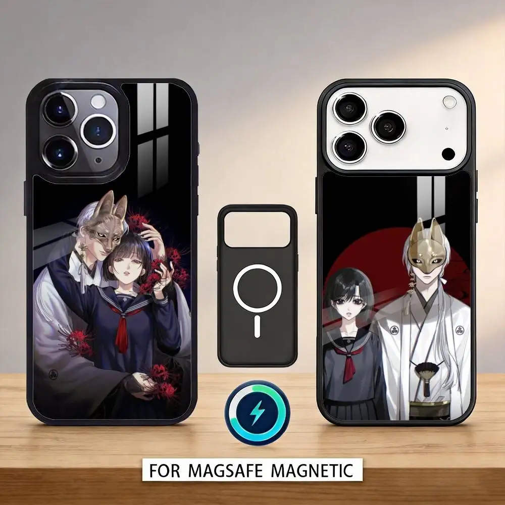 

Mr. Masked Fox and the Female Student Phone Case For iPhone17,16,15,14,13,12,Pro,Max,Magnetic For Magsafe Wireless Charging