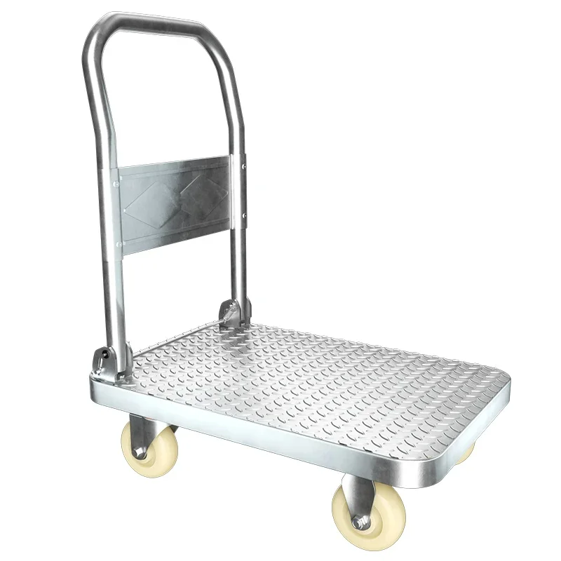 

500Kg Metal Durable Flat Trolley Silent Foldable Platform Trolley