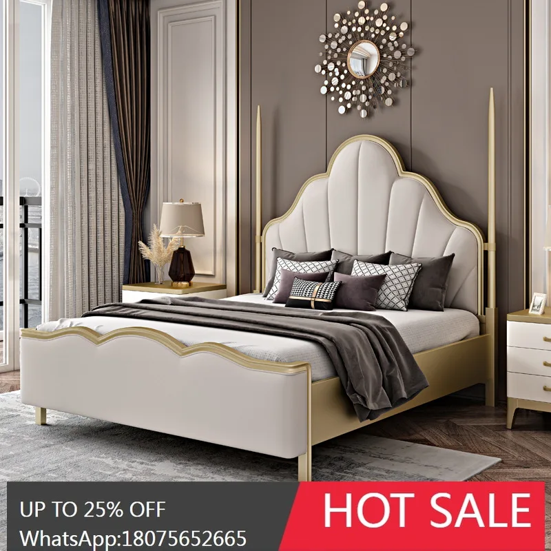 

SGF Simple Modern Solid Wood Bed Master Bedroom Italian Minimalist Light Luxury Bed