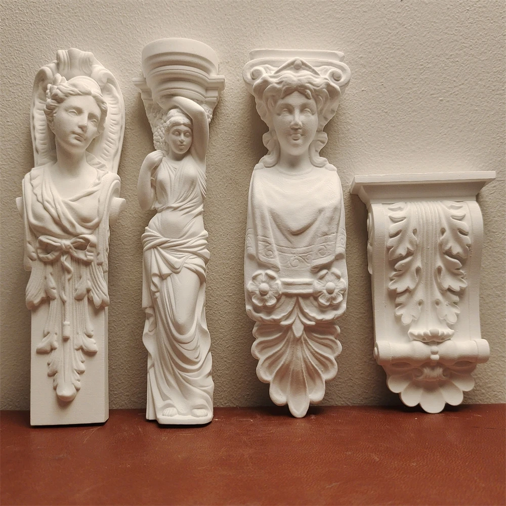 الكلاسيكية Caryatid العمود النحت الجبس تمثال نصفي خمر سطح المكتب ديكور مع الجمالية الرومانية تحصيل لهجة المنزل هدية