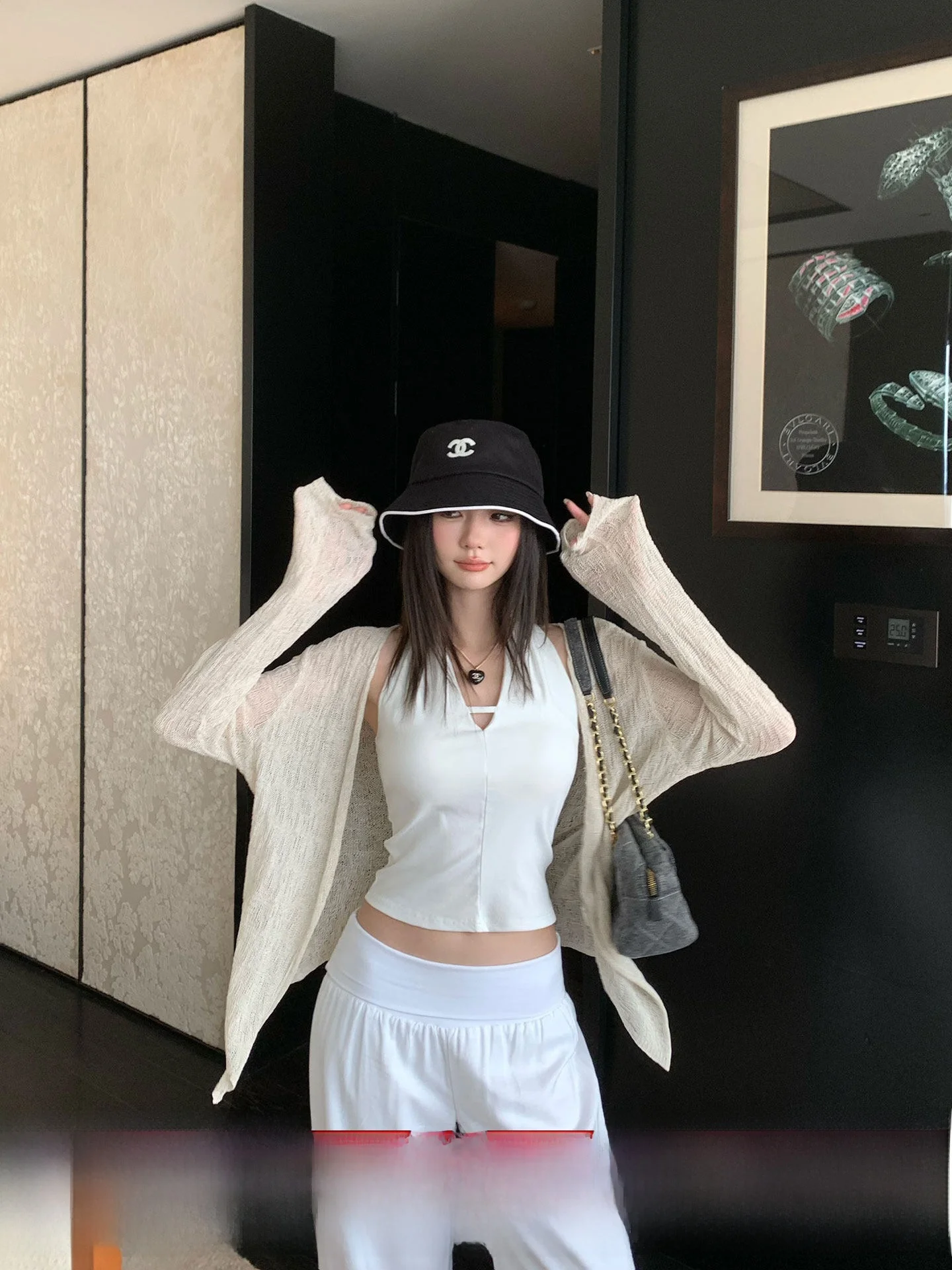 

IMMR Летний женский топ из шифона с эффектом сияния, персикового цвета, с защитой от солнца, с длинными рукавами, свободного кроя, тонкий, в корейском стиле