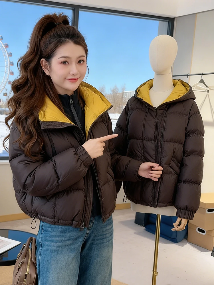 

Модная хлопковая куртка Ele: Новинка зимы, большие размеры, свободный крой, уютное тепло, корейский стиль, для повседневной носки