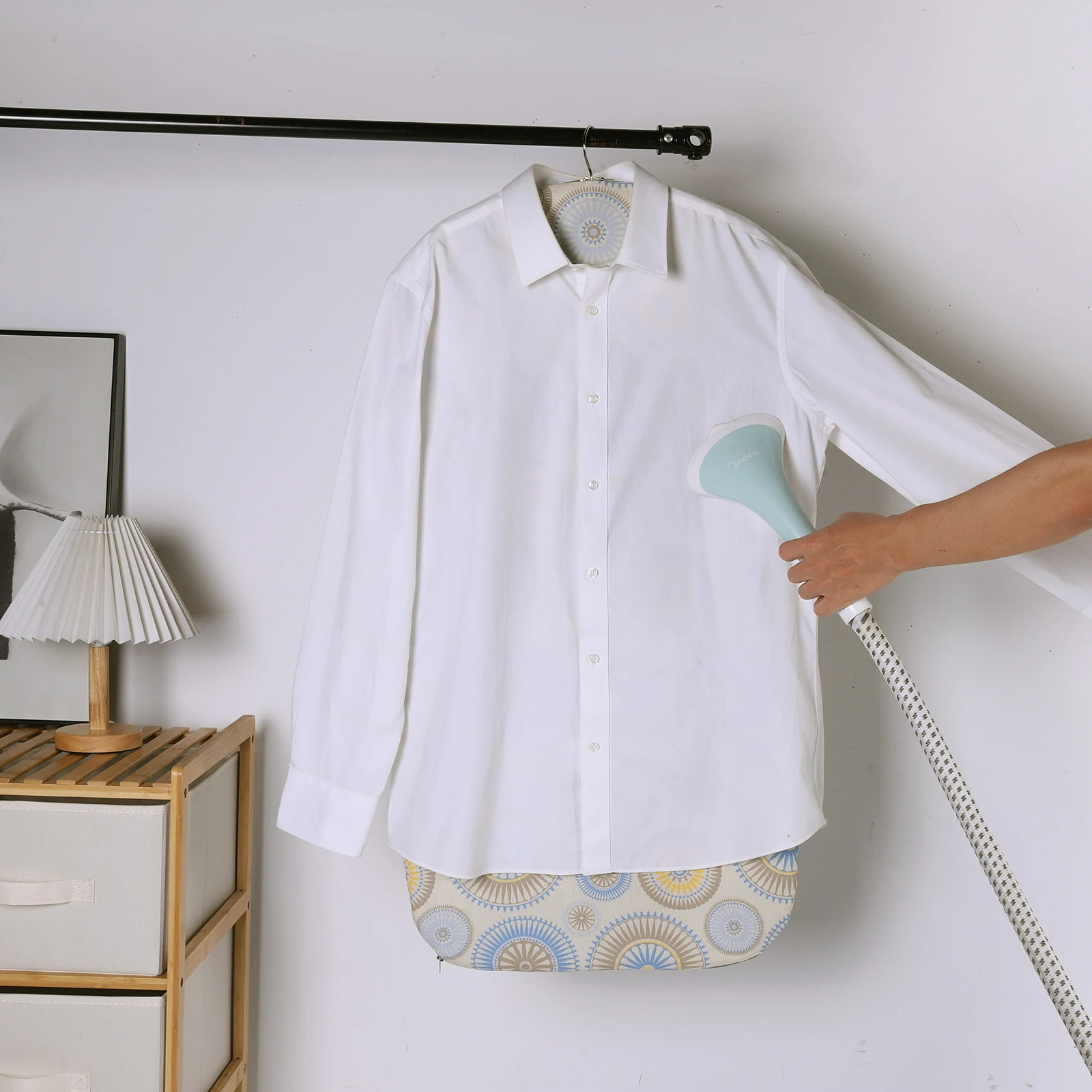 Foldable Hanging Ironing Pad 35x17.5 Inch Steam Iron Stand With Pad W/ Cotton Cover Steel Frame Stand for Steaming Clothes