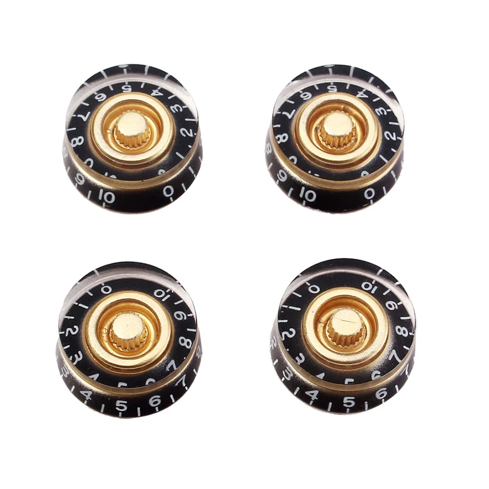 

4Pcs Guitar Control Knobs Durable Acrylic Vintage Look Fits Comfortably Easy to Install for Electric Guitars Guitar Tone Knobs