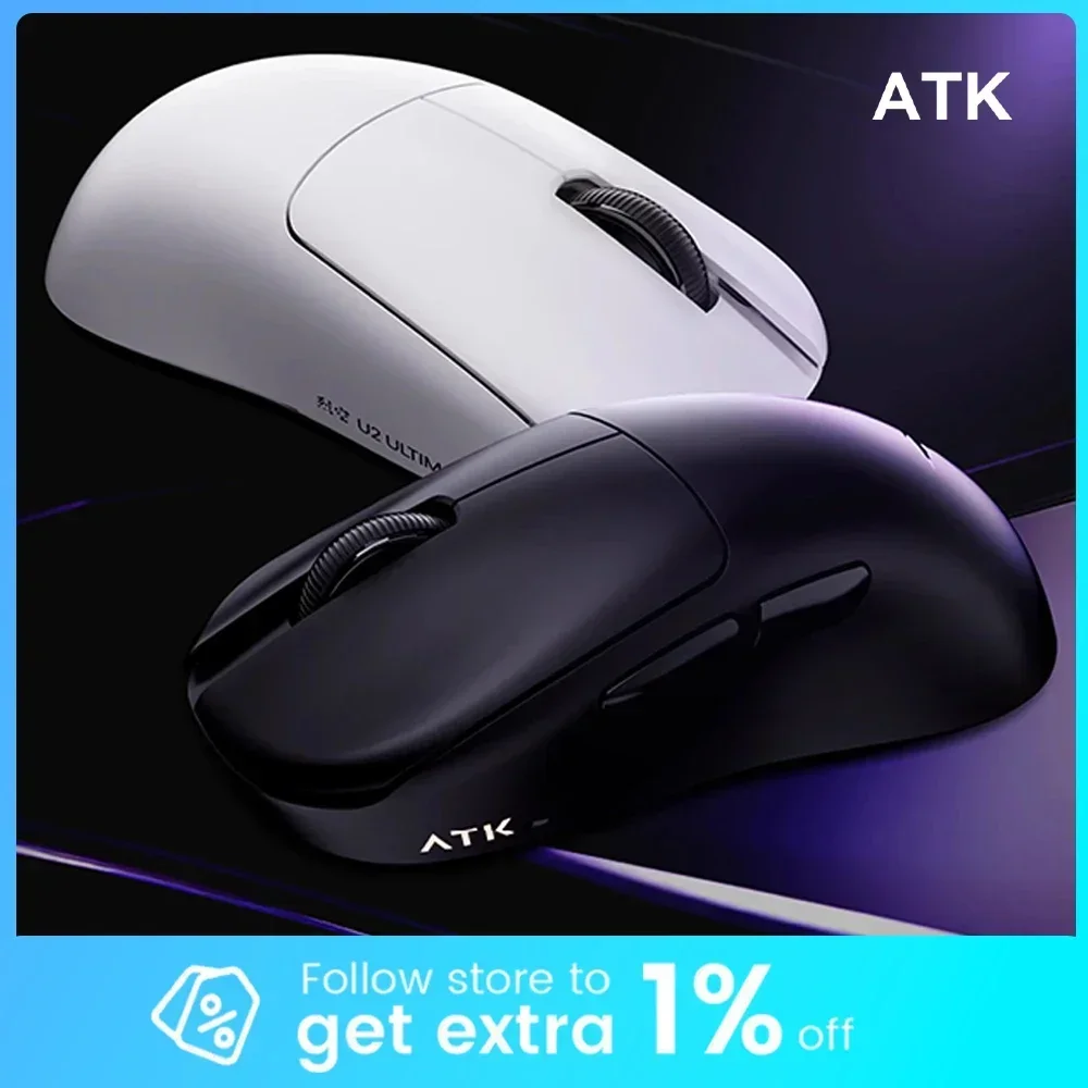 ATK U2 ワイヤレスマウス Paw3950 トライモードマウス 軽量 Paw3395 8000Hz 低遅延 ゲーミングマウス PCアクセサリー FPSゲーマー向けギフト