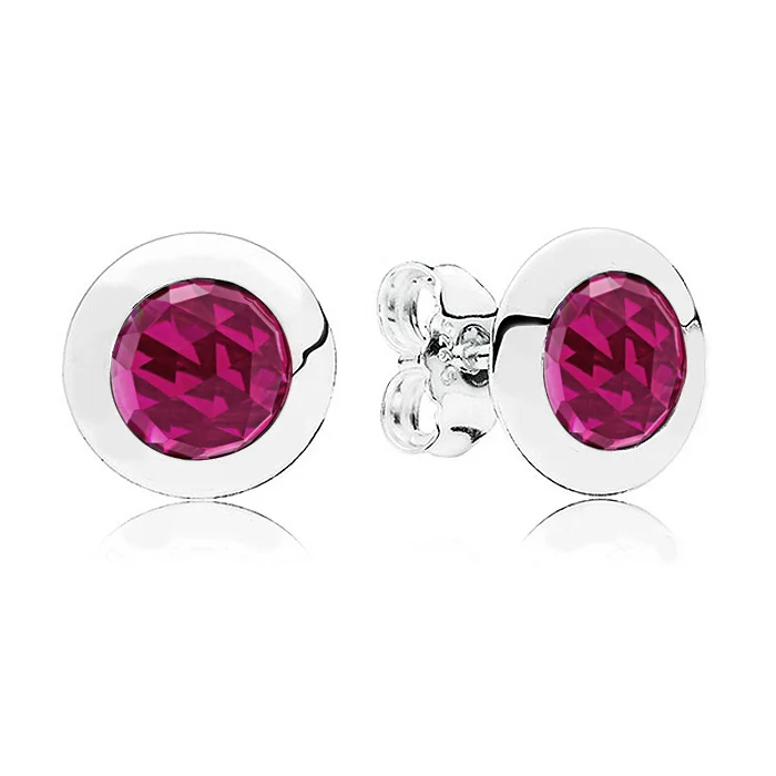 New 925 Sterling Silver Earring Signature Sparkling Legacy Earring With Colorful Crystal Earring For Women Fashion DIY Jewelry