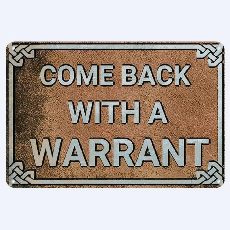 

Car decal stickers New Retro Funny 'Come Back with A Warrant'deal Wall Art15cm PVC KK
