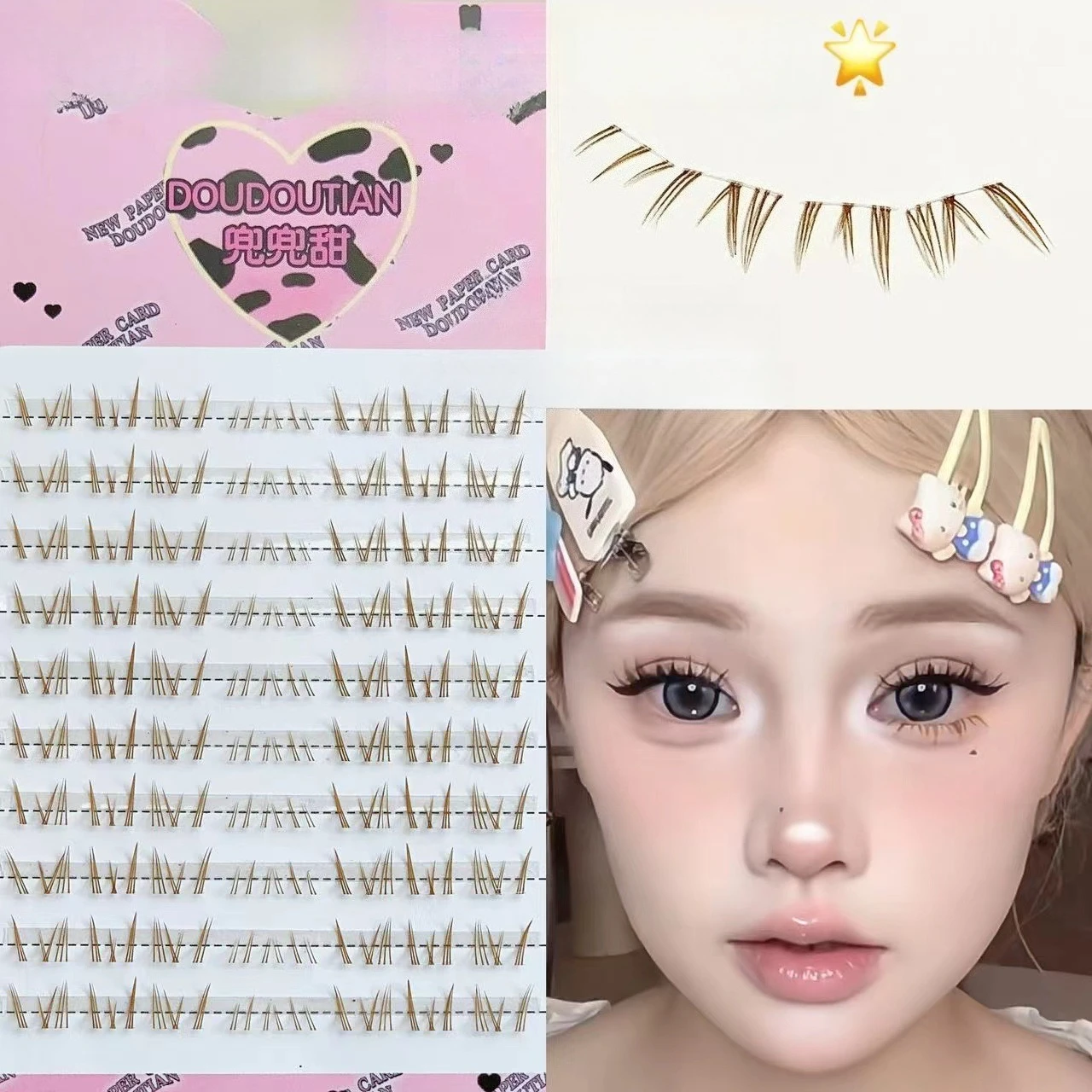

Manga Fairy Lower Eyelashes Natural Segmented Soft Handmade Transparent Terrier Bottom Lashes DIY Extension Eye Makeup
