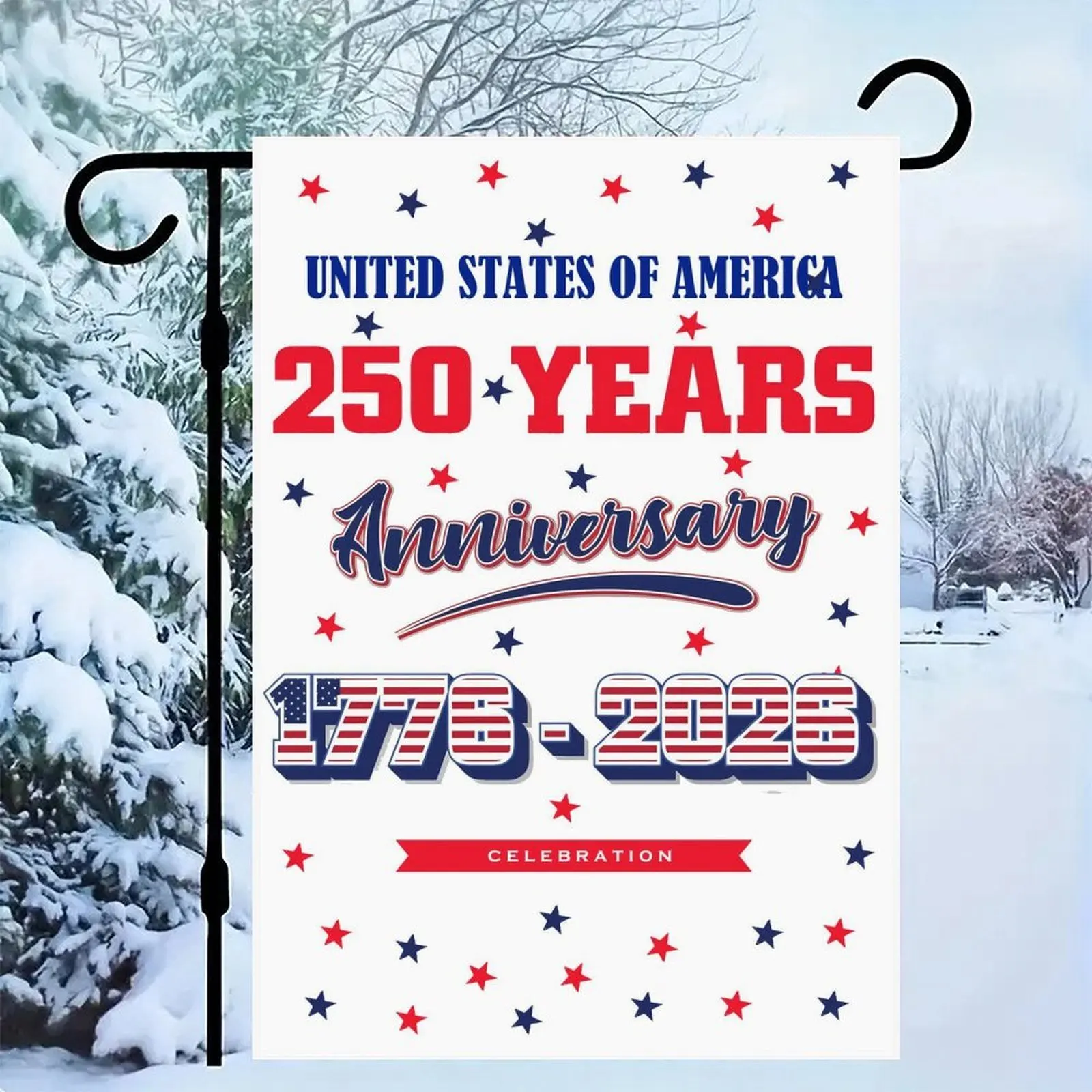 Custom Dual Side Outdoor Yard Banner Garden Flag America 250th Years Anniversary Independence Day Design Free shipping from USA