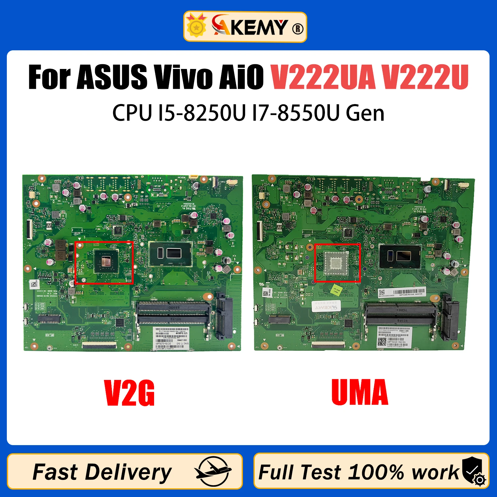 

AKEMY V222U Motherboard For ASUS Vivo AiO V222UA for All-in-one Machine With I5-8250U I7-8550U CPU Fully Tested