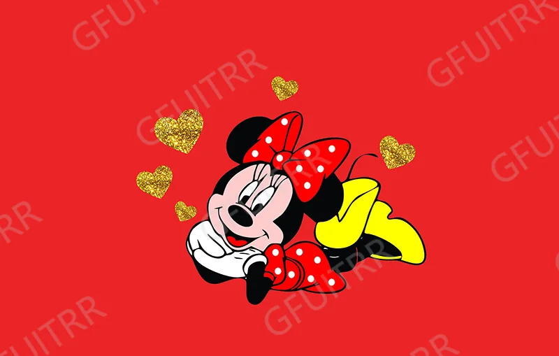 Minnie Mouse รอบเจ้าหญิงวันเกิดสาววันเกิด Baby Shower วงกลมสีชมพูกระบอกฝาครอบ Photo Photocall