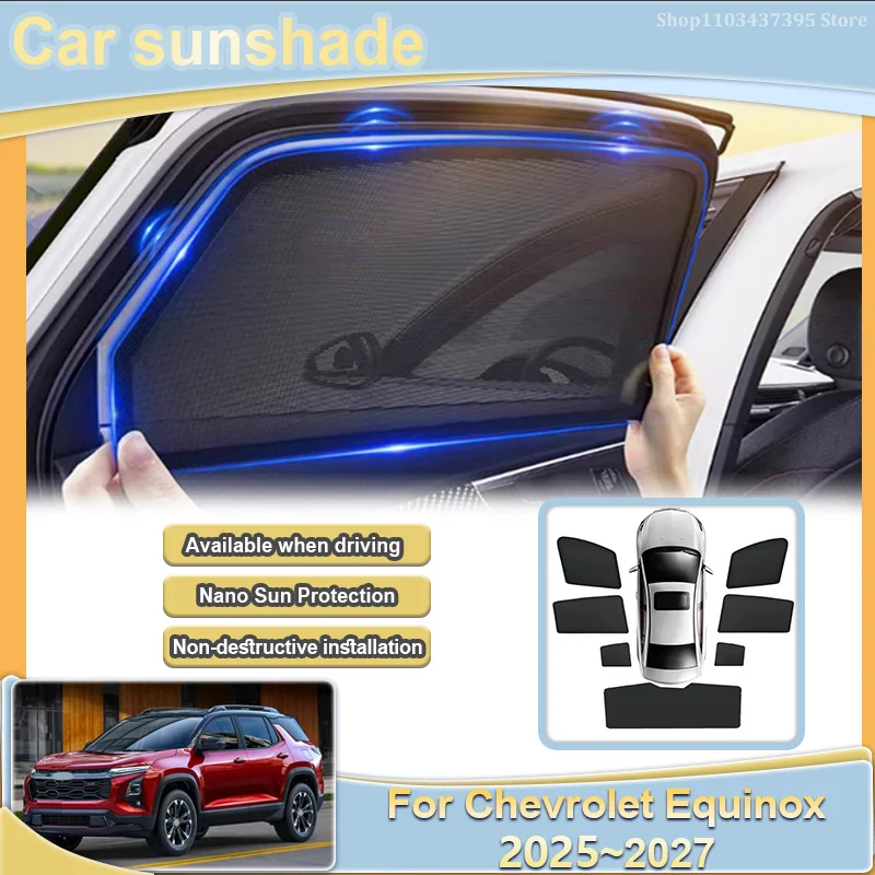 For Chevrolet Equinox 2025 2026 2027 MK4 Front And Rear Window Sun Protection Visors Mesh Sunshade Breathable Car Accessories
