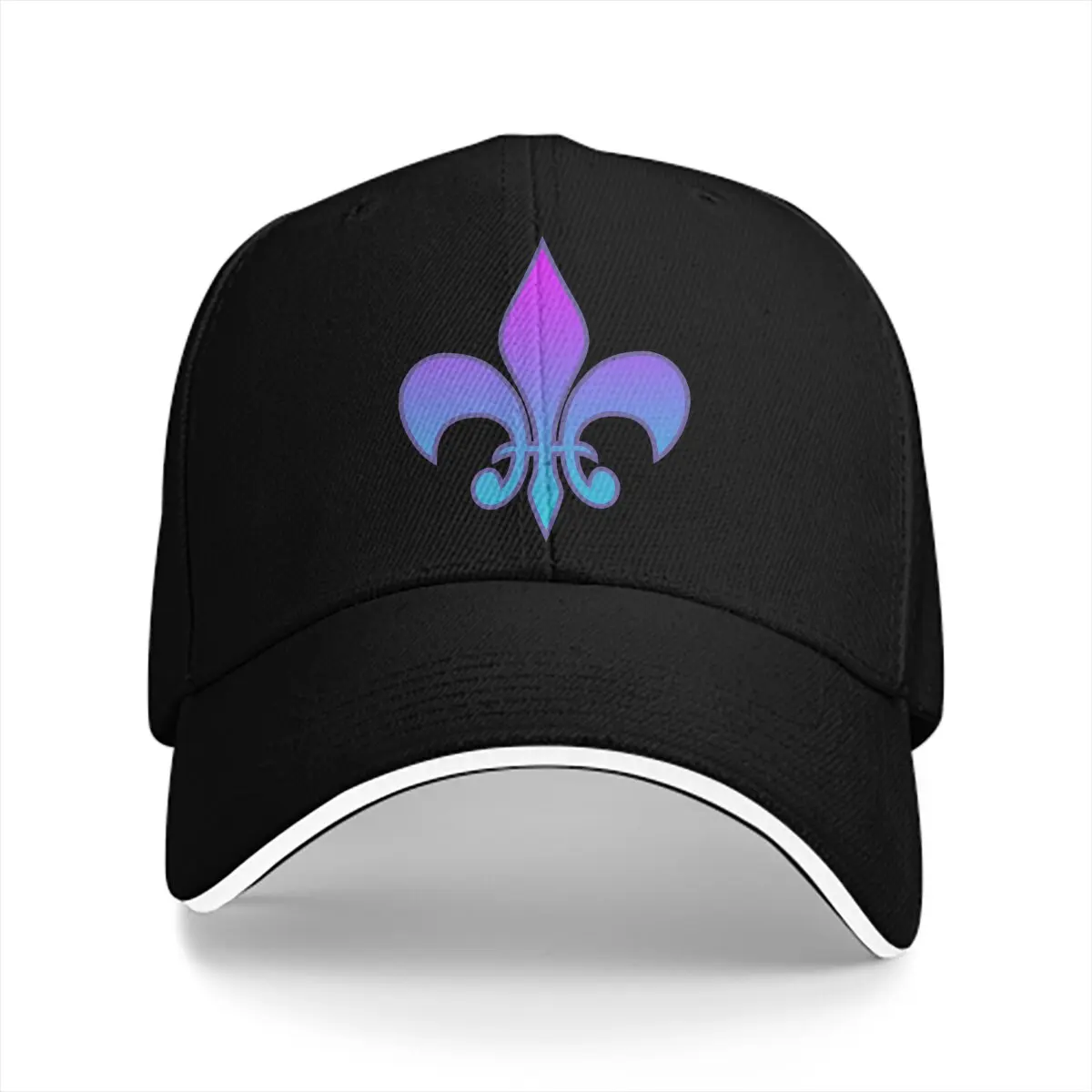 Pink to Light Blue Bucket Baseball Caps Peaked Cap Fleur De Lis Sun Shade Hats for Men Women