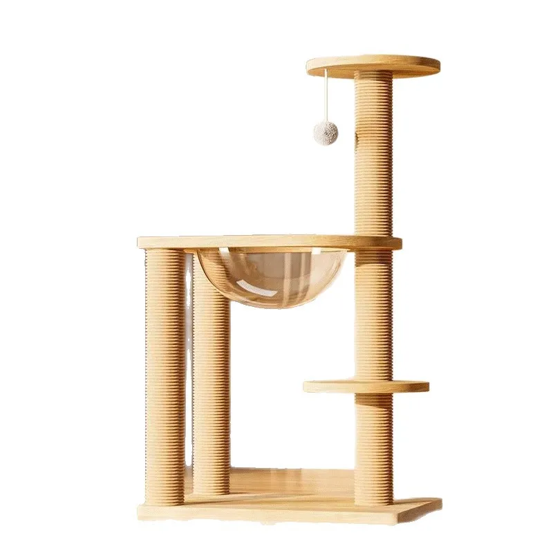 

climbing frame Solid wood space capsule nest, tree integrated multi-functional cat shelf, cat scratching board rack