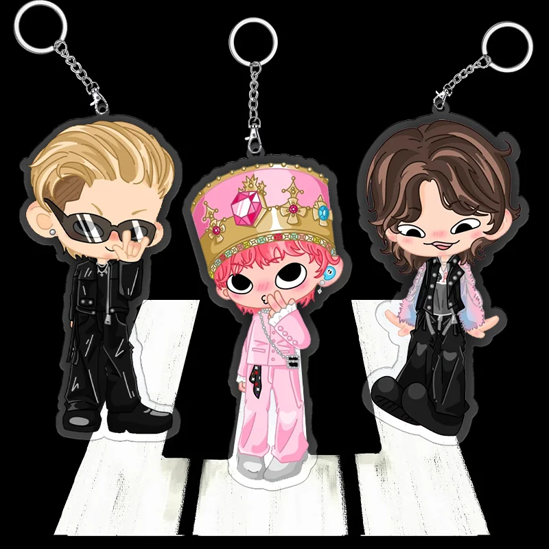 6cm Bigbang G-DRAGON TAEYANG DAESUNG Keychain Acrylic Q version cute Backpack Pendant kawaii Fans supporters' association Gifts